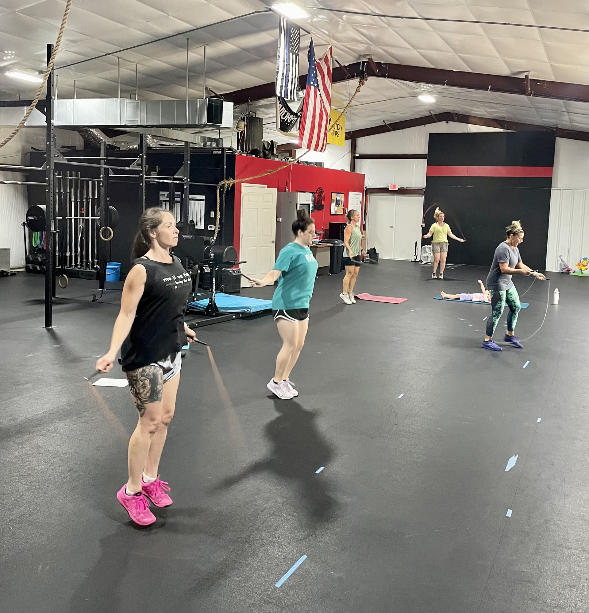 A member focusing on proper form and technique